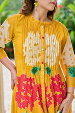 Pure Mul cotton digital printed suit set in green