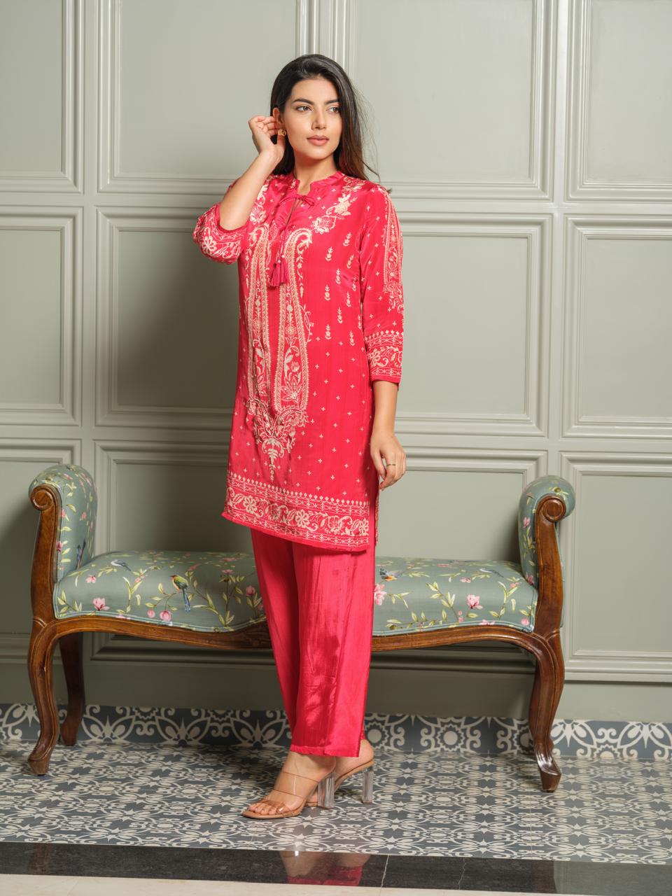 Pure crepe designer co ord
