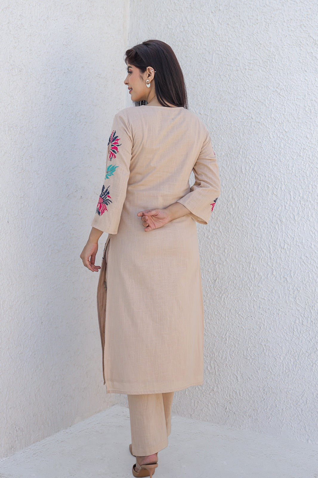 Cotton embroidered kurta pant