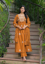 Smart cotton embroidered full suit set