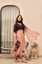 Stylish pure mul silk paired with organza dupatta
