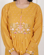 Designer pocket fully embroidered cotton suit set
