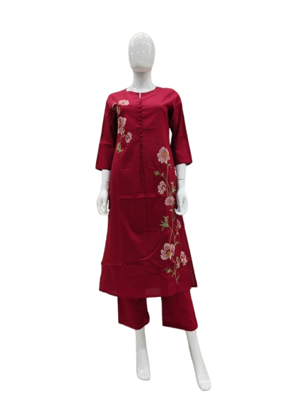 Wow appliqué work cotton kurta pant