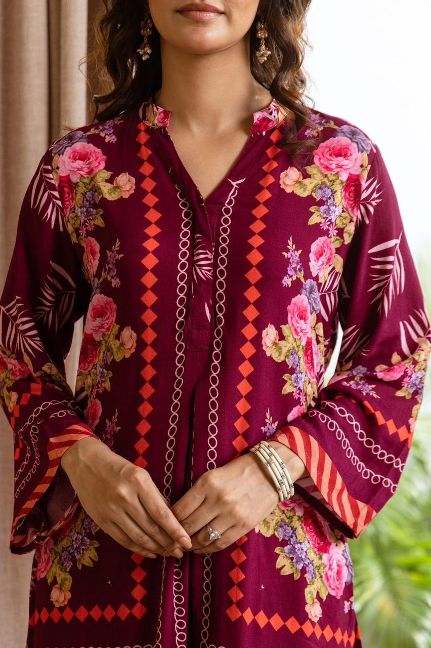 Heavy rayon floral co ord set
