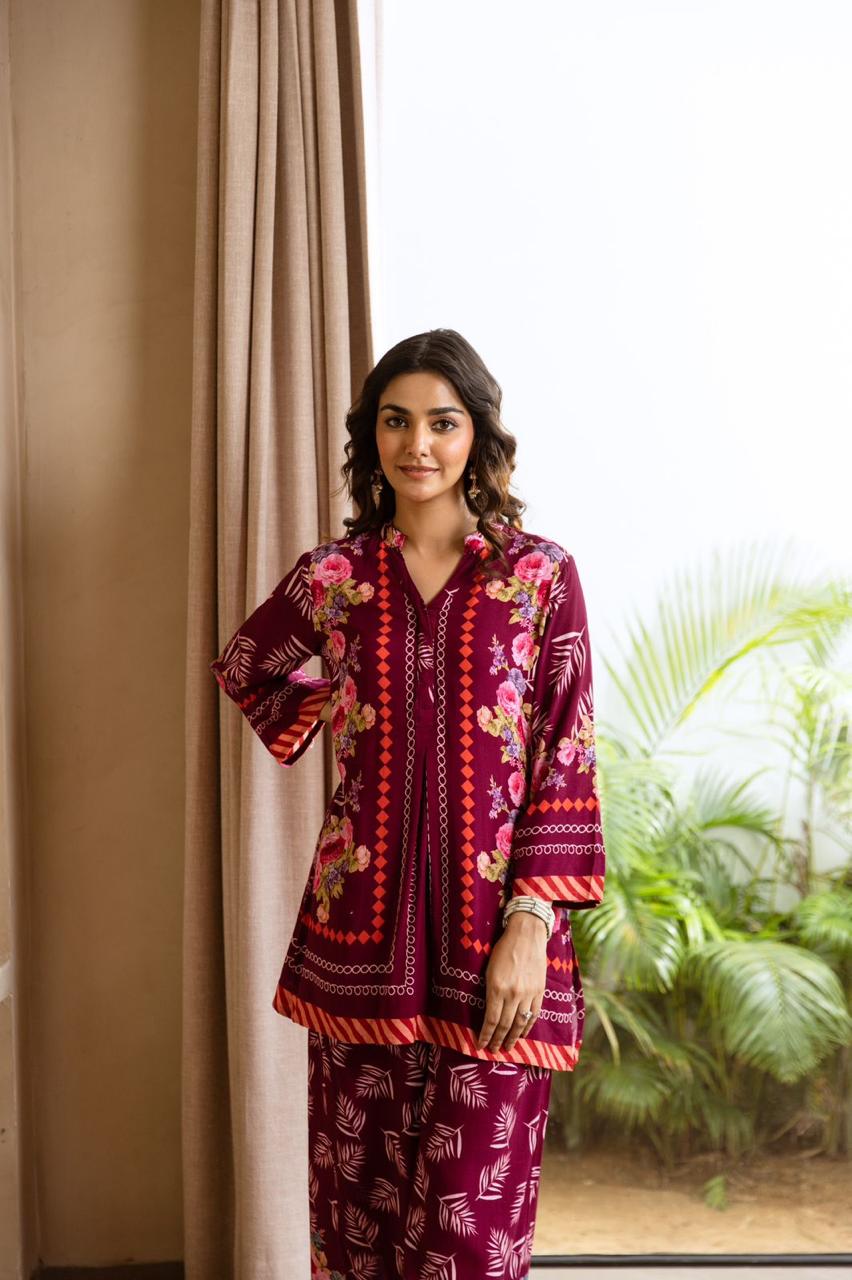 Heavy rayon floral co ord set