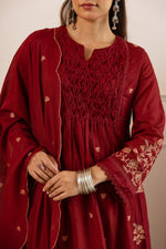 Wow soft Chanderi silk embroidered full suit set