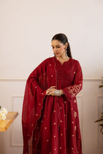 Wow soft Chanderi silk embroidered full suit set