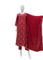 Russian silk githan work suit set