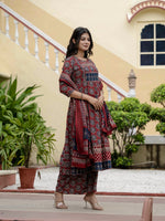 Pure cotton full suit set in red