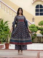 Pure cotton full suit set in blue