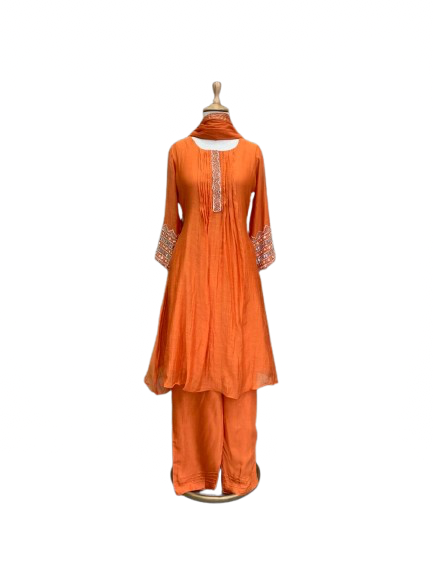 Pure chinon with heavy handwork full suit set