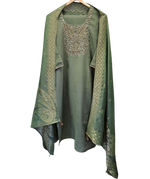 Pretty tissue with Banarasi dupatta and heavy handwork in green