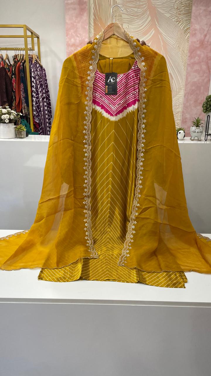 Wow gaji silk full suit set