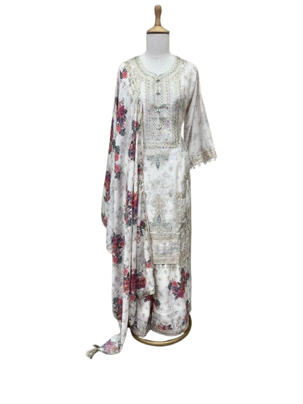 Pretty tissue ivory suit set