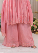 Premium chinon peplum style party wear in pink