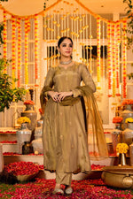 Gorgeous gold colour tissue suit set