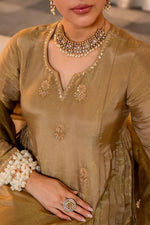 Gorgeous gold colour tissue suit set