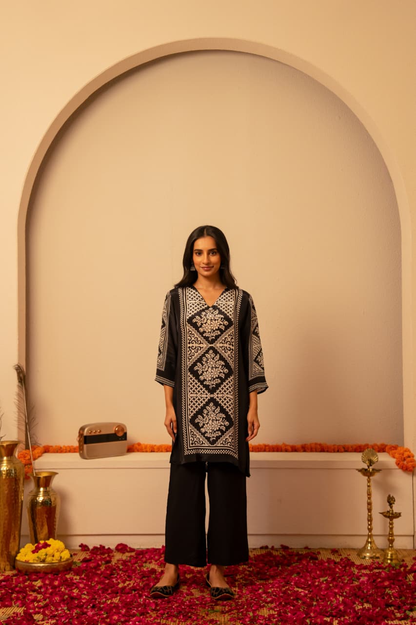 Premium Pure Crepe black Co ord set