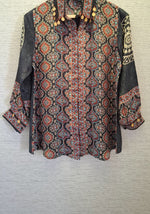 Super smart black Ajrakh crepe shirt