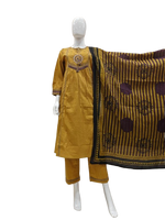 Gorgeous cotton suit in yellow n purple