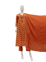 Real mirror polka dot suit set in rust
