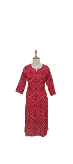 Bandhani cotton kurta in red