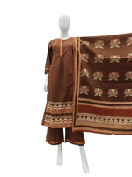 Gorgeous brown cotton full suit set