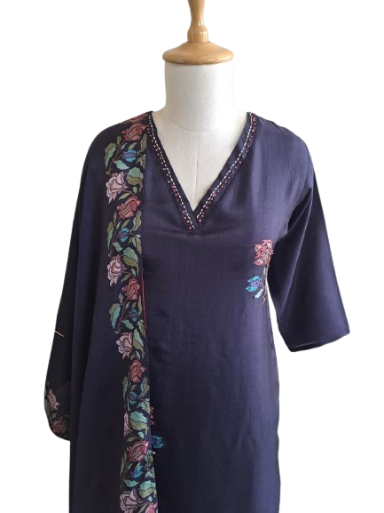Gorgeous Kalamkari Russian silk full suit set