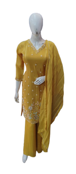 Premium chinon handwork party wear full suit set