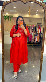 Angrakha embroidered cotton in orange