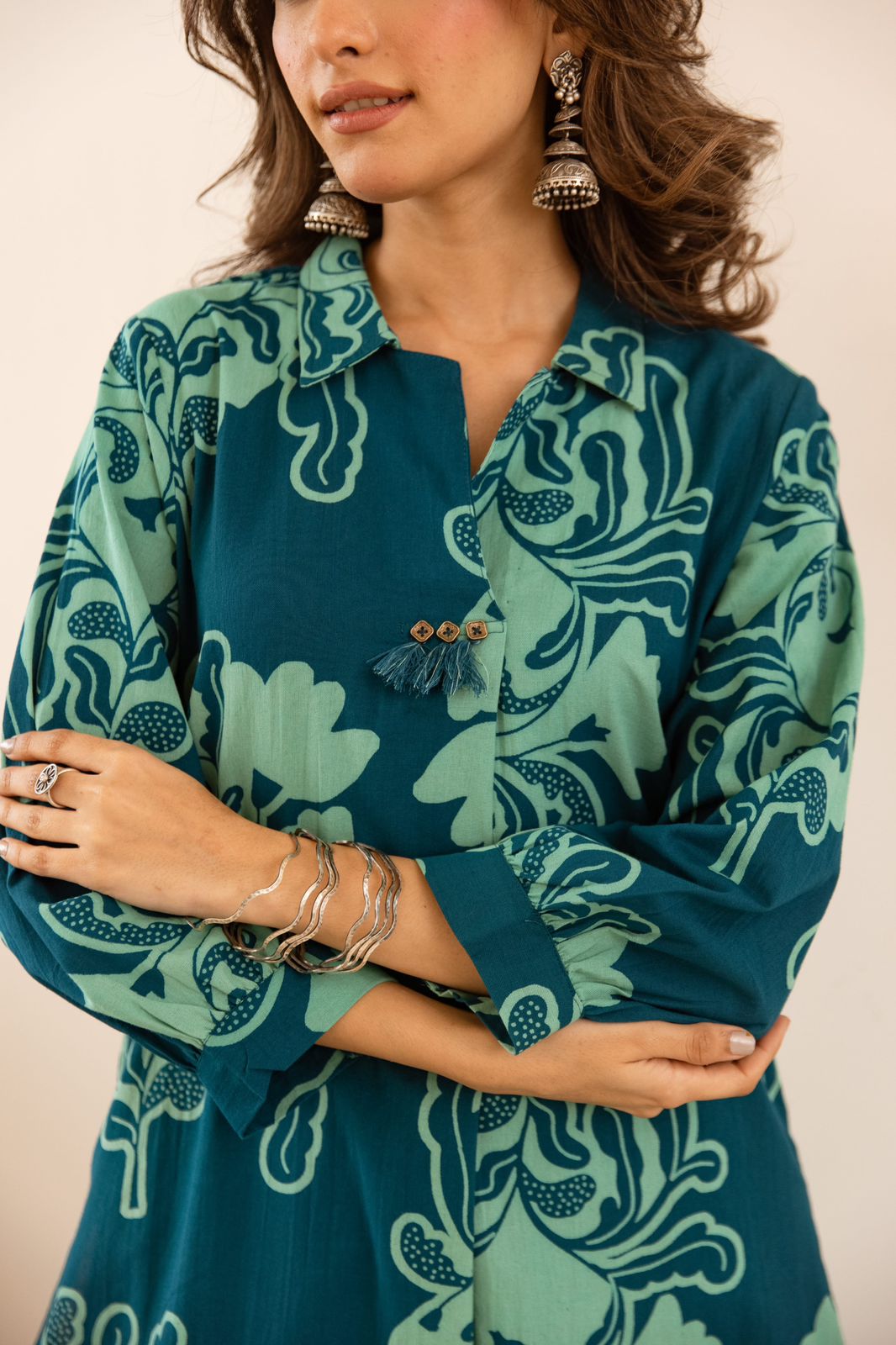 Designer slub cotton co ord set