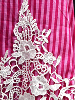 Pretty cotton lace detailing one piece in pink