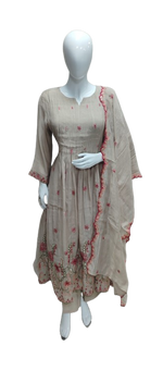 Pretty chanderi suit set with lining