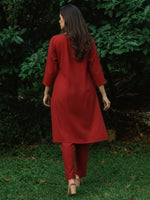 Super pretty cotton Kalamkari co ord set in red