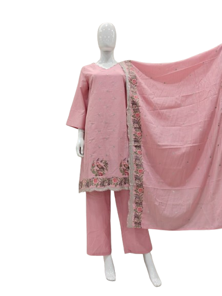 Mul cotton hand weaved suit set