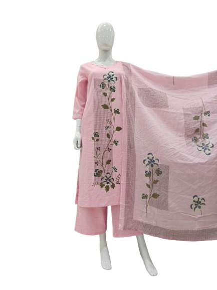 Wow wow pink cotton suit set