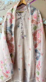 Super pretty jute cotton Mul lining highlighted pocket suit set