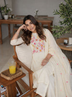 Super pretty cotton fully embroidered suit set
