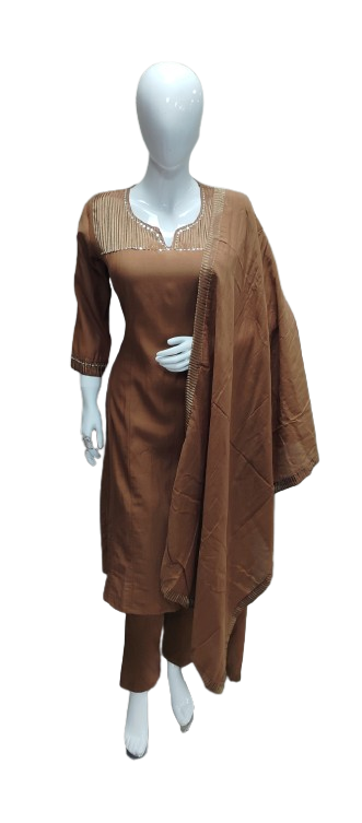 Soft silk tissue panel suit set