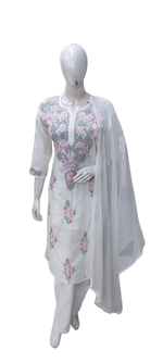 Premium cotton chikankari full suit set