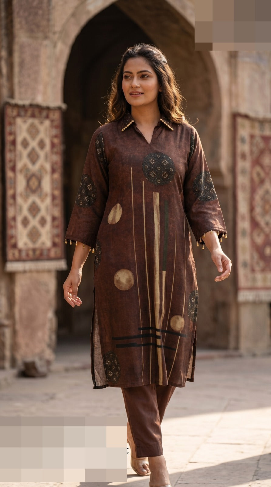Pure Mul silk wine co ord