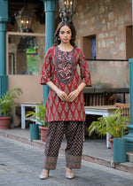 Pretty cotton ajrakh Farsi salwar kurta pant