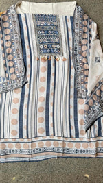Pretty linen cotton unstiched suit set
