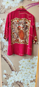 Rani pink crepe front and back digital printed