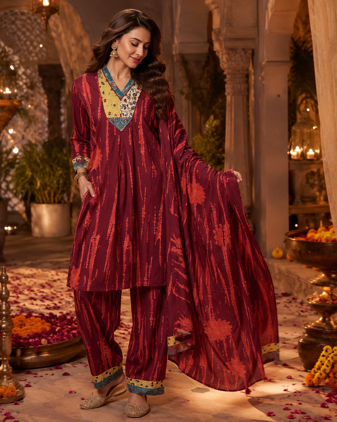 Super pretty applique cotton suit set