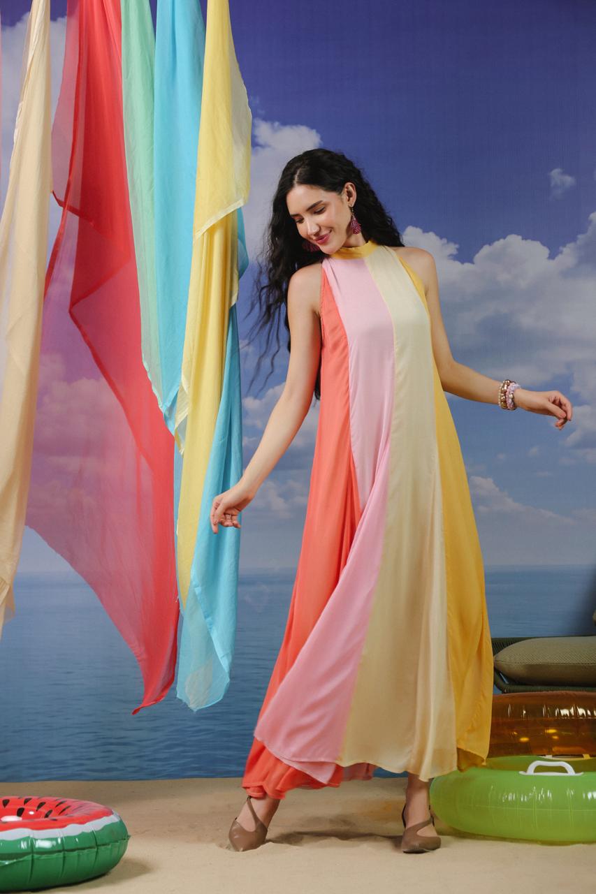 Super pretty multicoloured shiffon dress
