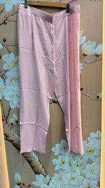 Super pretty pintresty mulchanderi Mul chanderi full suit set in baby pink