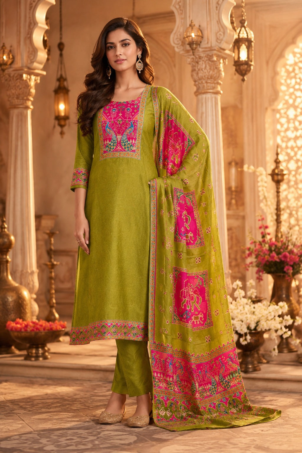 Designer back pure muslin suit set