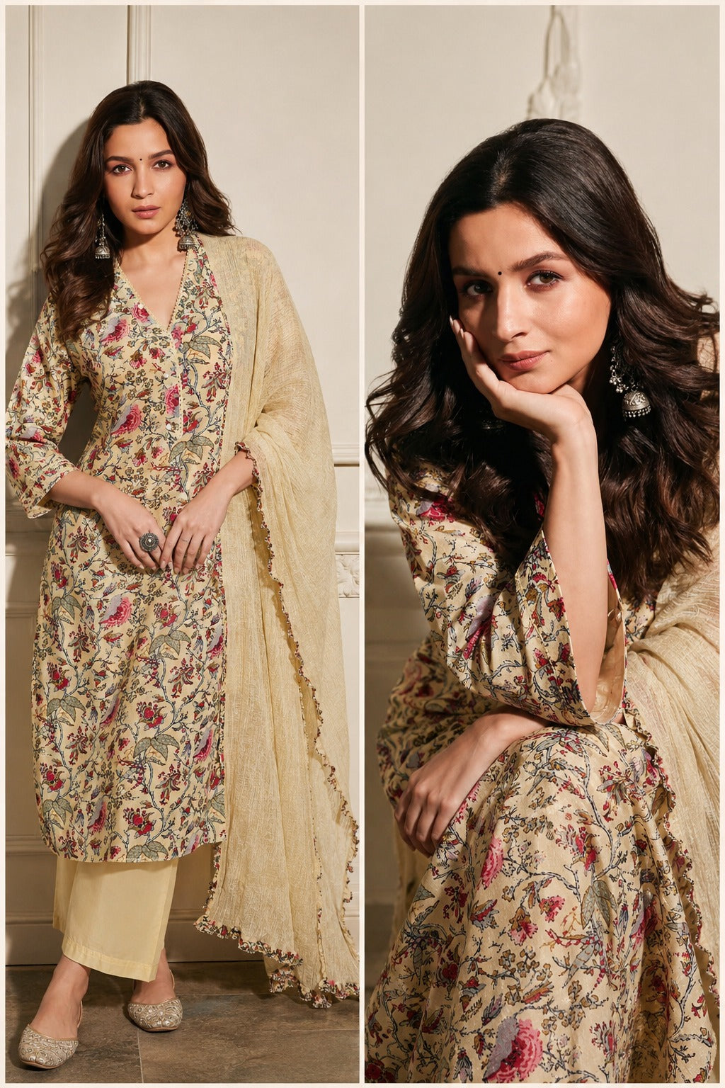 Pretty cotton designer Kalamkari suit set
