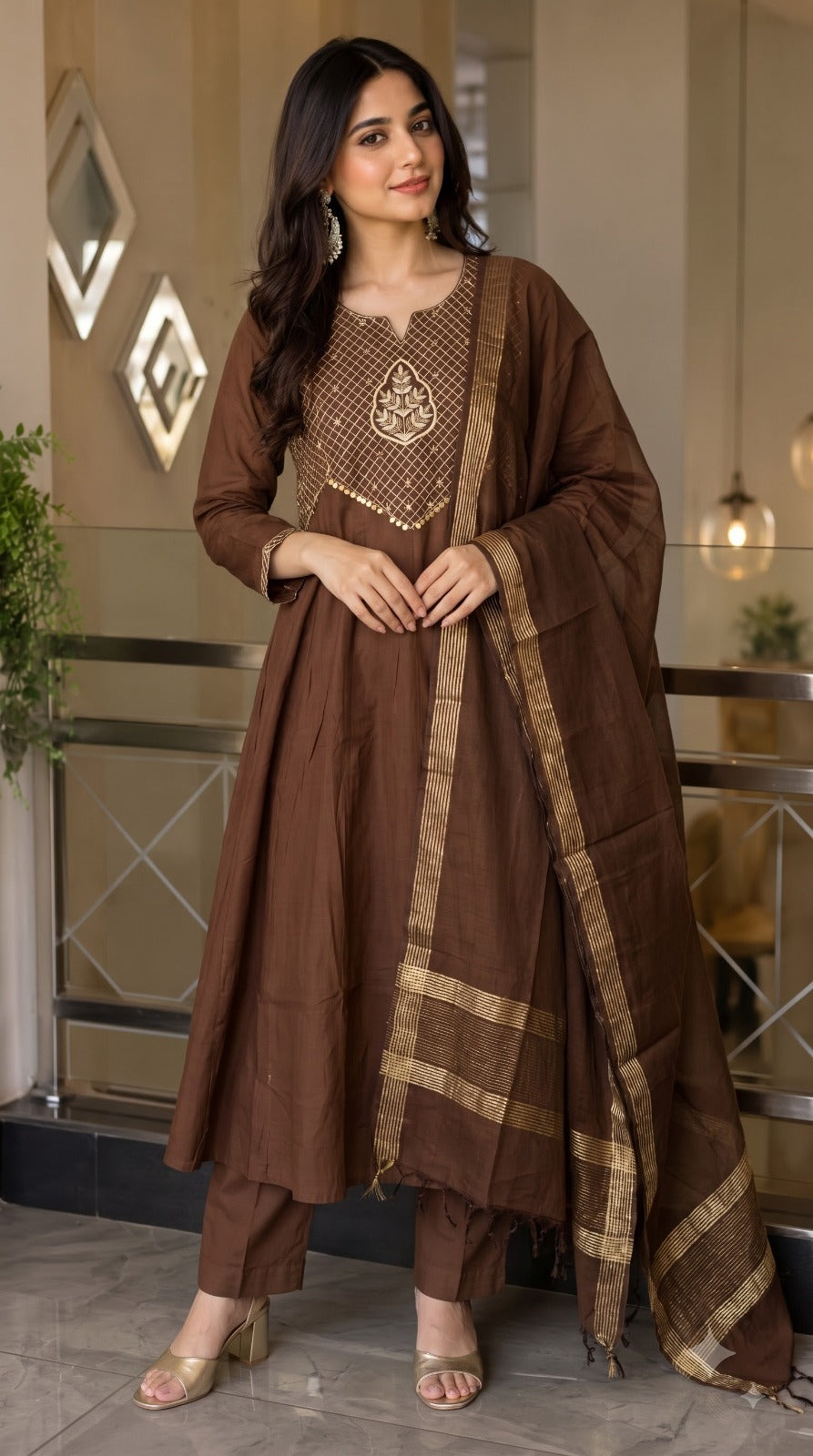 Viral Mul chanderi suit set